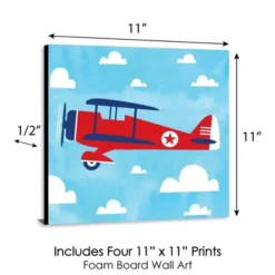 Big Dot Of Happiness Taking Flight - Airplane - Vintage Plane Kids Home Decor - 11 X 11 Inches Nursery Wall Art - Set Of 4 Prints For Baby's Room -Baby Trend Store GUEST 023d677c b64d 4e74 896c a229428d042b