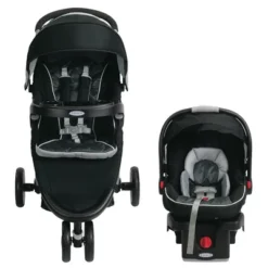 Graco FastAction Fold Sport Click Connect Travel System With SnugRide Infant Car Seat - Gotham