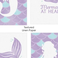 Big Dot Of Happiness Let's Be Mermaids - Unframed Purple & Teal Mermaid Tail Nursery Or Kids Room Linen Paper Wall Art Set Of 4 Artisms 8 X 10 Inches -Baby Trend Store GUEST 058fbe36 8779 4e19 8eb5 708fa6f65ddf
