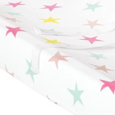 Lush Décor Unicorn Heart Rainbow Star Organic Cotton Changing Pad Cover - 2pk 2 Lush Décor Unicorn Heart Rainbow Star Organic Cotton Changing Pad Cover - 2pk - Image 2