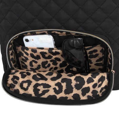 Jessica Simpson Quilted Backpack Diaper Bag With Fanny Pack - Black 7 Jessica Simpson Quilted Backpack Diaper Bag With Fanny Pack - Black - Image 7