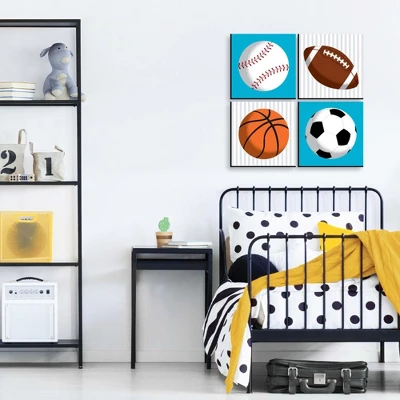 Big Dot Of Happiness Go, Fight, Win - Sports - Kids Room, Nursery & Home Decor - 11 X 11 Inches Nursery Wall Art - Set Of 4 Prints For Baby's Room 2 Big Dot Of Happiness Go, Fight, Win - Sports - Kids Room, Nursery & Home Decor - 11 X 11 Inches Nursery Wall Art - Set Of 4 Prints For Baby's Room - Image 2