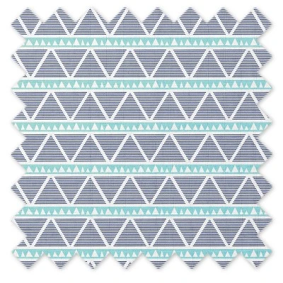 Bacati - Liam Aqua/Navy Large Triangles Quilted Muslin Changing Pad Cover 8 Bacati - Liam Aqua/Navy Large Triangles Quilted Muslin Changing Pad Cover - Image 8