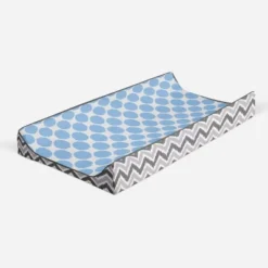 Bacati - Gray Zigzag Blue Dots Muslin Changing Pad Cover.... -Baby Trend Store GUEST 167fba5f d1d6 459e b751 a46e0b7ca9bf
