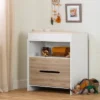 Cookie Changing Table - Pure White And Rustic Oak - South Shore