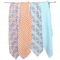 Bacati - Liam Aztec Print Aqua/Orange/Navy Triangles Muslin Swaddling Blankets Set Of 4 -Baby Trend Store GUEST 18d3456b 5ee8 4993 ac3e dbef05b74e2b
