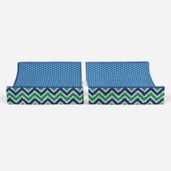 Bacati - MixNMatch Blue/Green Pin Dots Changing Pad Cover -Baby Trend Store GUEST 1a85b33a 0b86 4287 8370 4ad1456a4af0