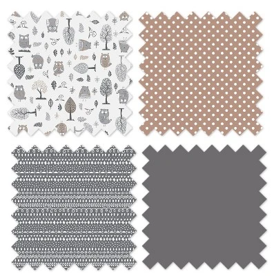 Bacati - Owls Gray/Beige Gray Pin Dots/Scribbles Neutral Cotton Changing Pad Cover 8 Bacati - Owls Gray/Beige Gray Pin Dots/Scribbles Neutral Cotton Changing Pad Cover - Image 8