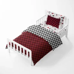 Bacati - Lumberjack Red Black 5 Pc Toddler Bedding Set -Baby Trend Store GUEST 25704bc2 5009 49d3 8b41 79c070327788