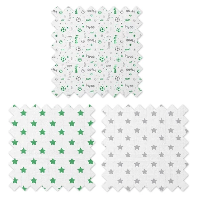 Bacati - Soccerball Green/Gray Muslin Swaddling Blankets Set Of 4 4 Bacati - Soccerball Green/Gray Muslin Swaddling Blankets Set Of 4 - Image 4
