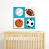 Big Dot Of Happiness Go, Fight, Win - Sports - Kids Room, Nursery & Home Decor - 11 X 11 Inches Nursery Wall Art - Set Of 4 Prints For Baby's Room
