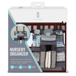 LA Baby Diaper Caddy And Nursery Organizer For Baby's Essentials - Gray