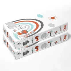 Bacati - Jungle Safari Aqua Orange Gray 10 Pc Crib Bedding Set With 2 Crib Fitted Sheets -Baby Trend Store GUEST 331363a0 8ec9 4b90 bace baf539250882