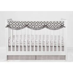 Bacati - Love Design/Print Gray/Silver 10 Pc Crib Bedding Set With Long Rail Guard Cover -Baby Trend Store GUEST 33ecd3ab b05a 435e ba23 1d1f450d91d1
