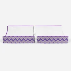 Bacati - MixNMatch Purple White Changing Pad Cover -Baby Trend Store GUEST 34fc5d4f 11aa 40da a356 aa7d185c2489