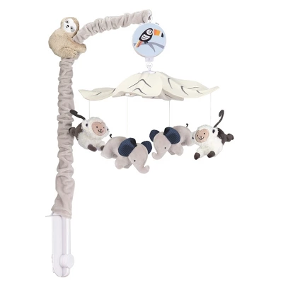 Lambs & Ivy Jungle Party Gray Animals Musical Baby Crib Mobile Soother Toy 5 Lambs & Ivy Jungle Party Gray Animals Musical Baby Crib Mobile Soother Toy - Image 5