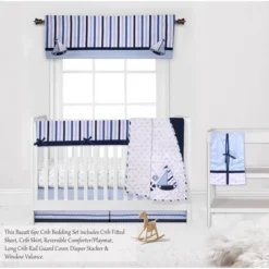 Bacati - Little Sailor Anchor Boat Blue Navy 6 Pc Crib Bedding Set With Long Rail Guard Cover 12 Bacati - Little Sailor Anchor Boat Blue Navy 6 Pc Crib Bedding Set With Long Rail Guard Cover -Baby Trend Store GUEST 3e3540a5 4aaa 42b1 acf9 9b2be7330fc3
