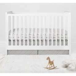 Bacati - Love Design/Print Gray/Silver 10 Pc Crib Bedding Set With Long Rail Guard Cover -Baby Trend Store GUEST 44418add 842b 487c 90cf 8fdebcd49ffc
