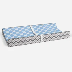 Bacati - Gray Zigzag Blue Dots Muslin Changing Pad Cover.... -Baby Trend Store GUEST 474e2ba1 a7f1 41e1 b1b9 0abcfbebee47