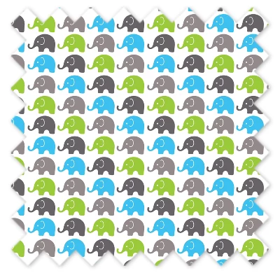 Bacati - Elephants Aqua/Lime/Grey Curtain Panel 3 Bacati - Elephants Aqua/Lime/Grey Curtain Panel - Image 3