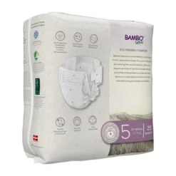Bambo Nature Baby Diapers, Heavy Absorbency, Eco-Friendly, Size 5, 25 Count, 12 Packs, 300 Total