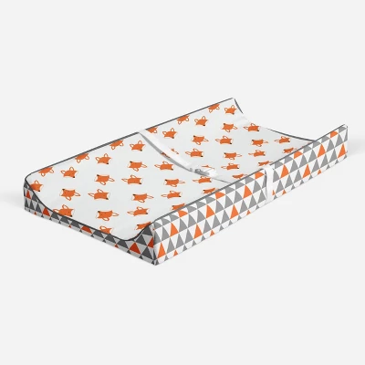 Bacati - Playful Fox Quilted Changing Pad Cover -Traingles In Gussett 1 Bacati - Playful Fox Quilted Changing Pad Cover -Traingles In Gussett