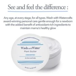 Wash With Water Plant Body Butter (Unscented), Vegan Healing Ointment Cream For Dry & Sensitive Skin, 7 Oz Tub -Baby Trend Store GUEST 510119c9 524f 4d5e 93a0 9f7b10d0ce5e