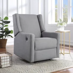 Suite Bebe Pronto Power Recliner Accent Chair - Oyster Gray Fabric