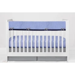 Bacati - Elephants Blue/Navy/Gray 6 Pc Crib Bedding Set With Long Rail Guard Cover -Baby Trend Store GUEST 54562f74 af06 4340 b727 d263d4a12b07