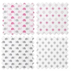 Bacati - Elephants Pink/Gray Muslin Swaddling Blankets Set Of 4 -Baby Trend Store GUEST 55dfe122 3387 4f91 9500 c7901b5ec443