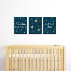 Big Dot Of Happiness Twinkle Twinkle Little Star - Baby Boy Nursery Wall Art & Kids Room Decorations - Gift Ideas - 7.5 X 10 Inches - Set Of 3 Prints