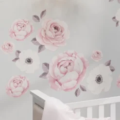 Lambs & Ivy Floral Garden Watercolor/Pink Linen 5-Piece Baby Crib Bedding Set -Baby Trend Store GUEST 605d77d7 ca50 4901 82b8 997c78681b08