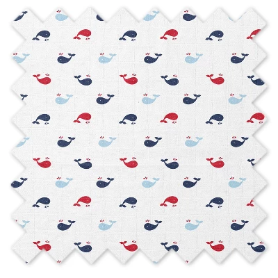 Bacati - Little Sailor Whales Boys Muslin 100 Percent Cotton Universal Baby US Standard Crib Or Toddler Bed Fitted Sheet 4 Bacati - Little Sailor Whales Boys Muslin 100 Percent Cotton Universal Baby US Standard Crib Or Toddler Bed Fitted Sheet - Image 4