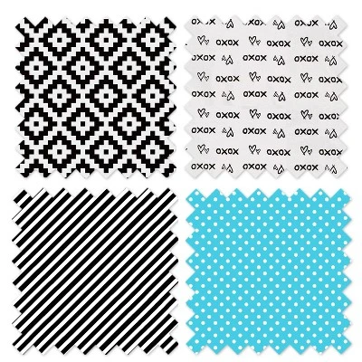 Bacati - Love Black Turquoise 4 Pc Crib Bedding Set With Diaper Caddy 8 Bacati - Love Black Turquoise 4 Pc Crib Bedding Set With Diaper Caddy - Image 8