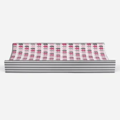 Bacati - Elephants Pink/Fuschia/Gray Mini Elephants Quilted Top Changing Pad Cover -Baby Trend Store GUEST 63df1099 e00c 4073 9527 c427b1f22c2c