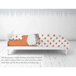 Bacati - Playful Fox Orange Gray 4 Pc Toddler Bedding Set -Baby Trend Store GUEST 67550512 45c8 4a29 85e0 74cea403b2e2