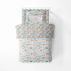 Bacati - Jungle Safari Boys Aqua/Orage Muslin 5 Pc Toddler Bedding Set With Dec Pillow -Baby Trend Store GUEST 6d240977 2120 4250 a447 01b0d48fc7b4