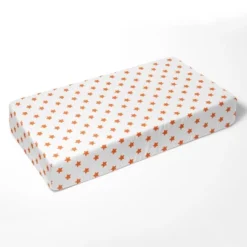 Bacati - Stars Orange Muslin 3 Pc Toddler Bed Sheet Set 100 Percent Cotton -Baby Trend Store GUEST 708535c8 630e 473a a58d fb28ff84cf71