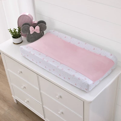 Disney Minnie Mouse Lovely Little Lady Changing Pad Cover - White 1 Disney Minnie Mouse Lovely Little Lady Changing Pad Cover - White