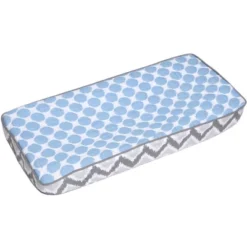 Bacati - Gray Zigzag Blue Dots Muslin Changing Pad Cover.... -Baby Trend Store GUEST 74d80e9f 5935 4e0f b869 87d79fd3615b