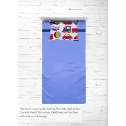 Bacati - Transportation Blue Red Green Navy Orange 3 Pc Toddler Sheet Set -Baby Trend Store GUEST 7c529c33 88dc 4b12 9e75 2468169f5bd3