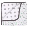 Bacati - Boys Soccer Muslin Green Gray 10 Pc Crib Bedding Set With 4 Swaddling Blankets
