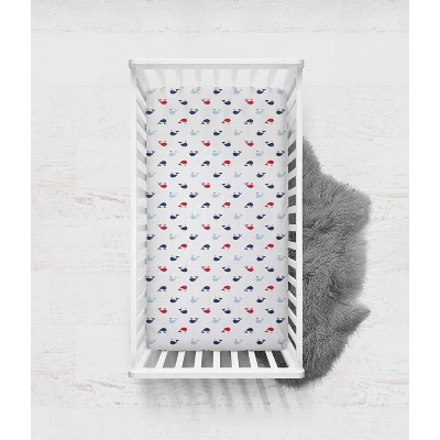 Bacati - Little Sailor Whales Boys Muslin 100 Percent Cotton Universal Baby US Standard Crib Or Toddler Bed Fitted Sheet 2 Bacati - Little Sailor Whales Boys Muslin 100 Percent Cotton Universal Baby US Standard Crib Or Toddler Bed Fitted Sheet - Image 2