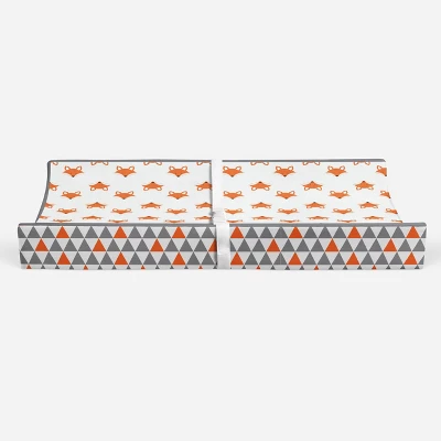 Bacati - Playful Fox Quilted Changing Pad Cover -Traingles In Gussett 5 Bacati - Playful Fox Quilted Changing Pad Cover -Traingles In Gussett - Image 5