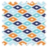 Bacati - Liam Aztec Print Kilim Aqua/Orange/Navy Crib/Toddler Bed Skirt