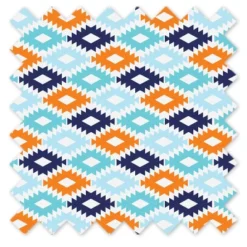 Bacati - Liam Aztec Print Kilim Aqua/Orange/Navy Crib/Toddler Bed Skirt