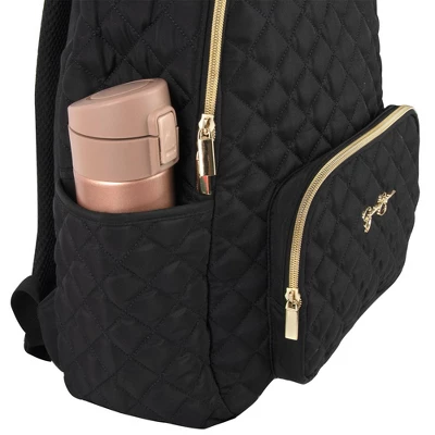 Jessica Simpson Quilted Backpack Diaper Bag With Fanny Pack - Black 6 Jessica Simpson Quilted Backpack Diaper Bag With Fanny Pack - Black - Image 6