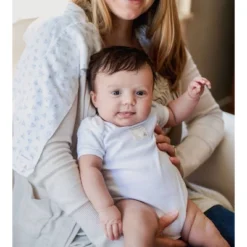 Burt's Bees Baby® Boys' Organic Cotton 5pk Short Sleeve Bodysuit Set Solid/Stripes - Blueberry