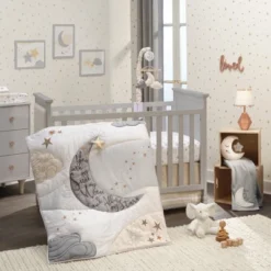 Lambs & Ivy Goodnight Moon White/Gray Changing Pad Cover - Moons/Stars -Baby Trend Store GUEST 9763b016 cc1c 48be aa9a 400bab93548b