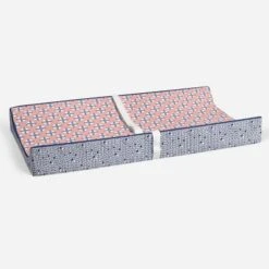 Bacati - Olivia Printed Dot/Cross Coral/Navy Quilted Changing Pad Cover -Baby Trend Store GUEST 98c25502 1ff0 4e66 b72a 31cc760e5d39